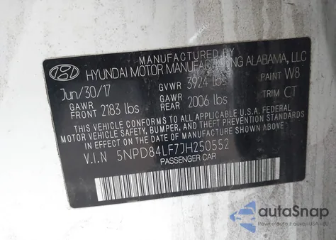 2018 Hyundai Elantra Sel z USA, uszkodzony, nr VIN 5NPD84LF7JH250552